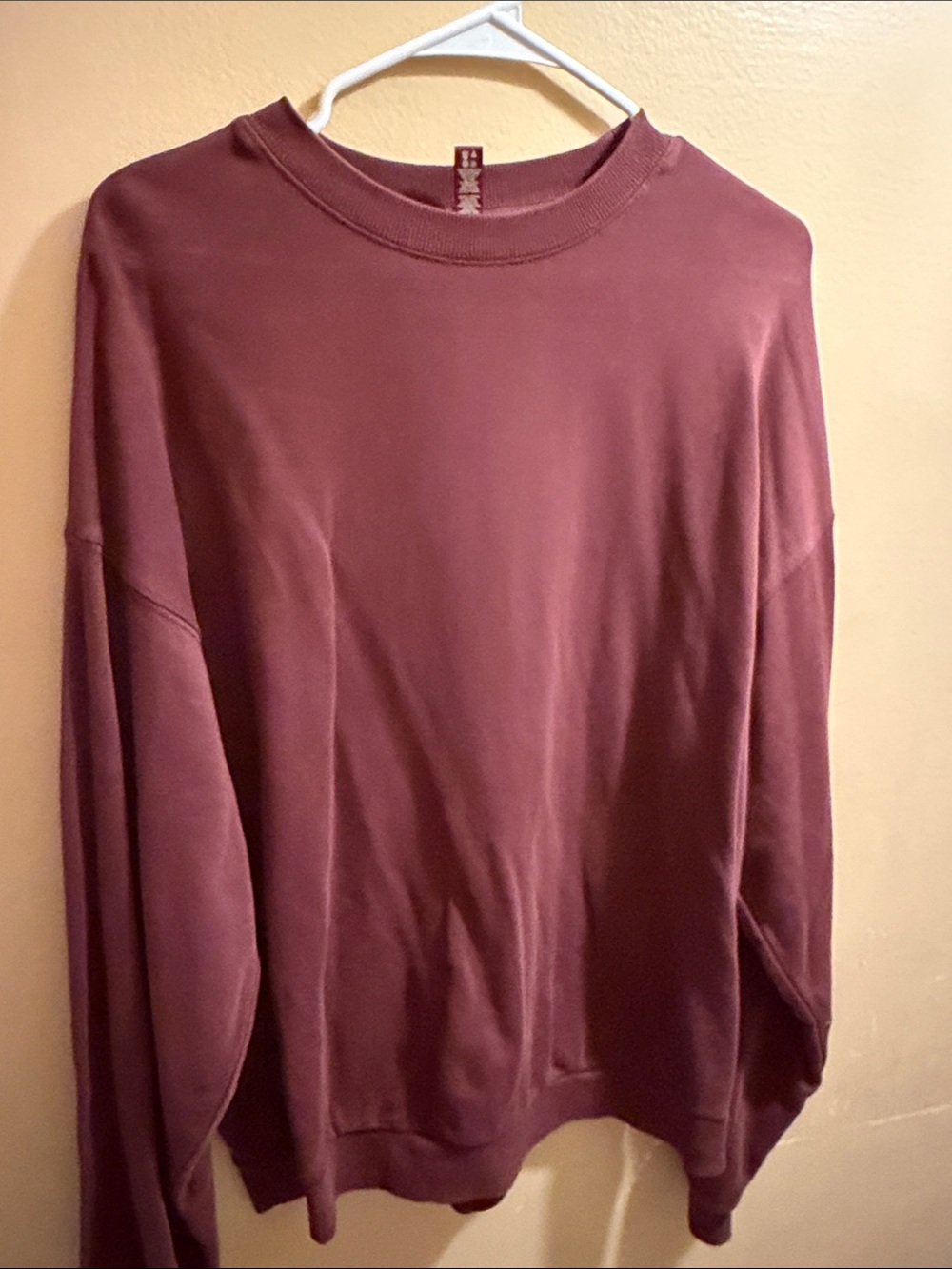SKIMS Men's Crewneck Sweater in Burgundy Plum